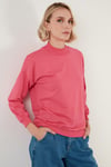 Lela Pamuklu Dik Yaka Basic Örme Bayan Sweat 5863323 FUŞYA