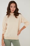 Lela Pamuklu Dik Yaka Basic Örme Bayan Sweat 5863323 TAŞ