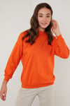 Lela Pamuklu Dik Yaka Basic Örme Bayan Sweat 5863323 ORANJ