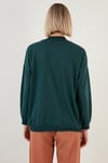 Lela Pamuklu Dik Yaka Basic Örme Bayan Sweat 5863323 NEFTİ