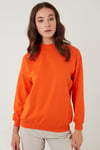 Lela Pamuklu Dik Yaka Basic Örme Bayan Sweat 5863323 ORANJ