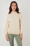 Lela Pamuklu Dik Yaka Basic Örme Bayan Sweat 5863323 TAŞ
