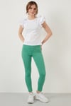 Lela Pamuklu Kolları Fırfırlı Slim Fit Bisiklet Yaka Kadın T Shirt 5864500 BEYAZ