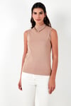 Lela Pamuklu Kolsuz Dik Yaka Bayan T Shirt 5865710 BİSKÜVİ