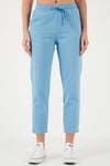 Lela Pamuklu Normal Bel Regular Fit Düz Paça Bayan Pantolon 668YP42282S4 MAVİ
