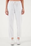 Lela Pamuklu Normal Bel Regular Fit Düz Paça Bayan Pantolon 668YP42282S4 BEYAZ