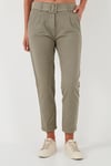 Lela Pamuklu Normal Bel Regular Fit Kemerli Bayan Pantolon 668YP4152 AÇIK HAKİ
