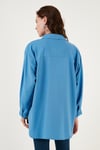 Lela Pamuklu Oversize Dokuma Bayan Gömlek 6234760 İNDİGO