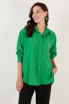 Lela Pamuklu Oversize Dokuma Bayan Gömlek 6234760 BENETTON