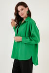 Lela Pamuklu Oversize Dokuma Bayan Gömlek 6234760 BENETTON