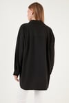 Lela Pamuklu Oversize Dokuma Bayan Gömlek 6234760 SİYAH