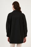 Lela Pamuklu Oversize Dokuma Bayan Gömlek 6234760 SİYAH