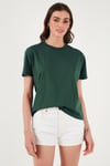 Lela Pamuklu Oversize Fit Bisiklet Yaka Kadın T Shirt 5866097 NEFTİ