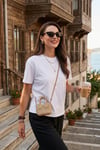 Lela Pamuklu Oversize Fit Bisiklet Yaka Kadın T Shirt 5866097 EKRU
