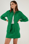 Lela Pamuklu Oversize Tüvit Bayan Gömlek 42190503 YEŞİL
