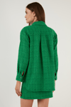 Lela Pamuklu Oversize Tüvit Bayan Gömlek 42190503 YEŞİL