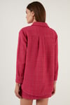 Lela Pamuklu Oversize Tüvit Bayan Gömlek 42190503 FUŞYA
