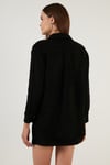 Lela Pamuklu Oversize Tüvit Bayan Gömlek 42190503 SİYAH
