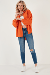 Lela Pamuklu Rahat Kesim Poplin Bayan Gömlek 6234788 ORANJ