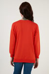 Lela Pamuklu Regular Fit Bisiklet Yaka Basic Bayan Sweat 5863569 ORANJ