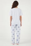 Lela Pamuklu Regular Fit Bisiklet Yaka Cep Detaylı Bayan Pijama Takımı 6091325 BEBE MAVİ