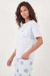 Lela Pamuklu Regular Fit Bisiklet Yaka Cep Detaylı Bayan Pijama Takımı 6091325 BEBE MAVİ