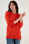 Lela Pamuklu Regular Fit Bisiklet Yaka Basic Bayan Sweat 5863569 ORANJ