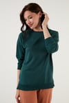 Lela Pamuklu Regular Fit Bisiklet Yaka Basic Bayan Sweat 5863569 NEFTİ