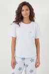 Lela Pamuklu Regular Fit Bisiklet Yaka Cep Detaylı Bayan Pijama Takımı 6091325 BEBE MAVİ