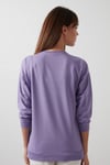 Lela Pamuklu Regular Fit Bisiklet Yaka Basic Bayan Sweat 5863569 LİLA