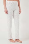 Lela Pamuklu Regular Fit Bisiklet Yaka Kısa Kollu Desenli Rahat Kadın Pijama Takımı 65770753 BEYAZ-MOR