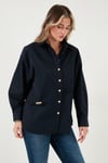Lela Pamuklu Regular Fit Broş Detaylı Uzun Kollu Bayan Gömlek 6834990 LACİVERT