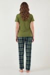 Lela Pamuklu Regular Fit Desenli Bisiklet Yaka Kadın Pijama Takımı 65790784 YEŞİL