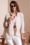 Lela Pamuklu Regular Fit Müslin Bayan Gömlek CF25S166905 TAŞ