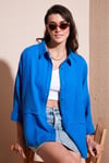 Lela Pamuklu Regular Fit Müslin Bayan Gömlek CF25S166905 SAKS