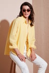Lela Pamuklu Regular Fit Önü Kısa Arkası Uzun Oval Kesim Bayan Gömlek CF25S163867 LİMON