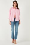 Lela Pamuklu Regular Fit Önü Kısa Arkası Uzun Oval Kesim Bayan Gömlek CF25S163867 AÇIK PEMBE