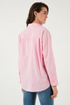 Lela Pamuklu Regular Fit Önü Kısa Arkası Uzun Oval Kesim Bayan Gömlek CF25S163867 AÇIK PEMBE