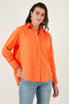 Lela Pamuklu Regular Fit Önü Kısa Arkası Uzun Oval Kesim Bayan Gömlek CF25S163867 ORANGE
