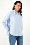 Lela Pamuklu Regular Fit Önü Kısa Arkası Uzun Oval Kesim Bayan Gömlek CF25S163867 AÇIK MAVİ