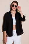 Lela Pamuklu Regular Fit Uzun Kollu Düz Bayan Gömlek CF25S168305 SİYAH