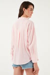 Lela Pamuklu Regular Fit Uzun Kollu Düz Bayan Gömlek CF25S168305 AÇIK PEMBE