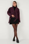 Lela Pamuklu Regular Fit Yumuşak Dokulu Kaşe Kısa Bayan Kaban 6810286 BORDO