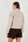 Lela Pamuklu Regular Fit Yumuşak Dokulu Kaşe Kısa Bayan Kaban 6810286 VİZON