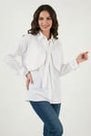 Lela Pamuklu Relaxed Fit Bağlama Detaylı Bayan Gömlek 6925408 BEYAZ