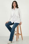 Lela Pamuklu Relaxed Fit Bağlama Detaylı Bayan Gömlek 6925408 BEYAZ