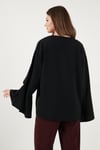 Lela Pamuklu Relaxed Fit Bağlamalı Yırtmaçlı Kol Detaylı Bayan Gömlek 6925425 SİYAH
