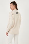 Lela Pamuklu Relaxed Fit Çift Cepli Bayan Gömlek 673GY4006 EKRU