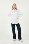 Lela Pamuklu Relaxed Fit Fiyonk Detaylı Yaka Bayan Gömlek 6925407 BEYAZ