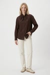 Lela Pamuklu Relaxed Fit Fiyonk Detaylı Yaka Bayan Gömlek 6925407 KAHVE